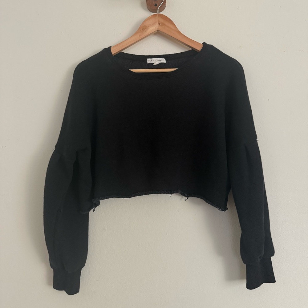 pacsun crop hoodie black